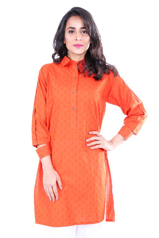 Rust 1 Pc Jacquard Shirt GLS-18-155