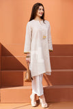 PE18-59 Off White Printed Stitched Cotton Shirt- 1PC