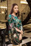 PS18-284 Green Digital Printed Stitched Silk Shirt - 1PC