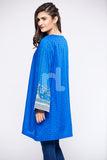 PS18-92 Blue Embroidered Stitched Cambric Shirt - 1PC