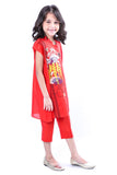 Red 2 Pc Lawn Suit GLS-18-137 KIDS