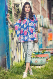 PS18-107 Blue Digital Printed Stitched Lawn Shirt - 1PC