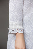 PS18-48 White Embroidered Stitched Chiken Shirt - 1PC