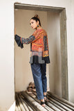 PS18-298 Red Digital Printed Stitched Micro Modal Fusion Jacket - 1PC