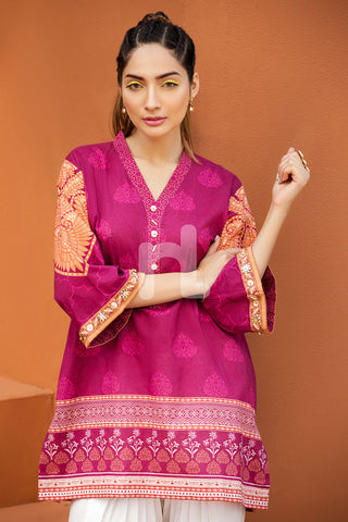 PE18-10 Pink Digital Printed Stitched Lawn Shirt - 1PC