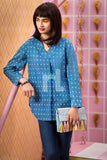 PS18-189 Blue Digital Printed Stitched Lawn Shirt - 1PC