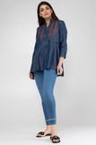 Embroidered Denim Top