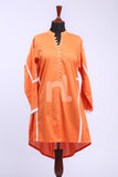 KF-186 - Orange Plain Formal Stitched Lawn Shirt - 1PC