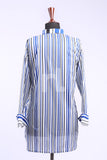 PS18-242 Blue Printed Stitched Lawn Shirt- 1PC