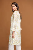 PE17-40 Off White Embroidered Stitched Lawn Shirt- 1PC
