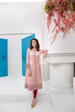PS18-105 Pink Embroidered Stitched Lawn Long Dress - 1PC