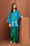 PE18-68 Green Printed Stitched Lawn Shirt and Trouser- 2PC