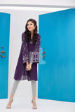 PS18-86 Purple Embroidered Stitched Chiffon Shirt - 1PC