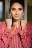 KF-232 - Pink Embroidered Formal Stitched Cambric Shirt and Cambric Trouser - 2PC