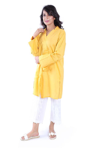 Yellow 1 Pc Jacquard Shirt GLS-18-152