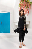 PS18-138 Black Embroidered Stitched Chiffon Frock - 1PC