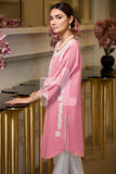 KF-234 - Pink Embroidered Formal Stitched Cotton Shirt - 1PC