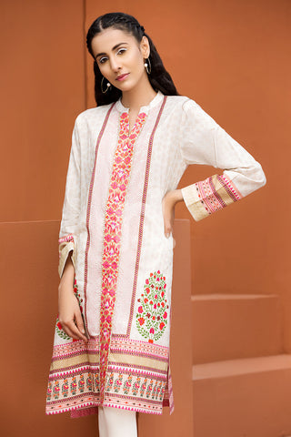 PE18-50 Beige Embroidered Stitched Lawn Shirt- 1PC