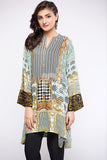 PS18-56 Black Embroidered Stitched Micro Modal Shirt - 1PC