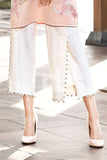 KF-254 - Off White Dyed Embellished Formal Stitched Cambric Trouser