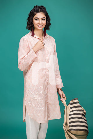 PS17-197 Pink Embroidered Stitched Lawn Shirt- 1PC