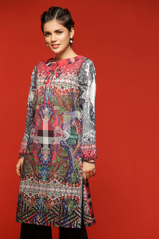 PS18-202 Pink Digital Printed Stitched Lawn Shirt- 1PC