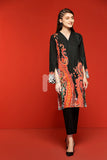 PS18-215 Black Digital Printed Stitched Lawn Shirt- 1PC