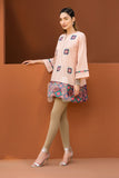 PE18-70 Peach Embroidered Stitched Lawn Shirt- 1PC