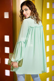 PS18-85 Aqua Plain Stitched Chiffon Shirt - 1PC