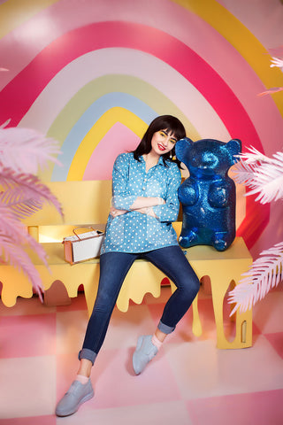 PS18-78 Blue Printed Stitched Lawn Shirt - 1PC