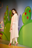 PS18-87 Off White Embroidered Stitched Chiffon Shirt - 1PC