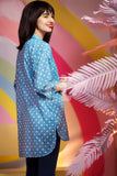 PS18-78 Blue Printed Stitched Lawn Shirt - 1PC