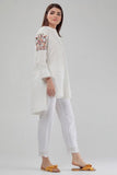 High-Low Kurta with Embroidery on Sleeves