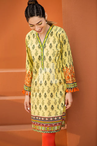 PE18-18 Green Embroidered Stitched Lawn Shirt- 1PC