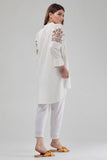 High-Low Kurta with Embroidery on Sleeves