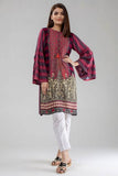 Printed Linen Kurta with Bell Sleeves