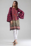 Printed Linen Kurta with Bell Sleeves