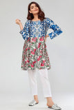 Printed Satin Flared Kurta