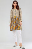 Printed Satin Flared Kurta